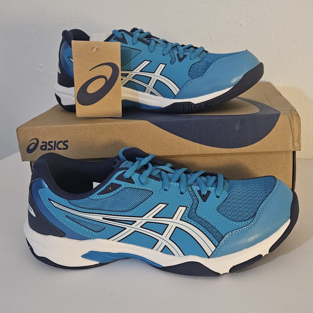 ASICS Men's Gel Rocket 10 Size 7.5 Island Blue And White